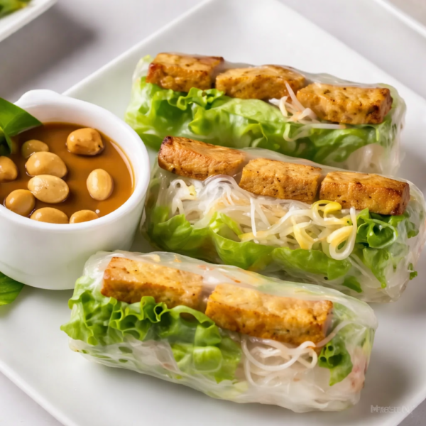 A3. Vegetarian Tofu Fresh Rice Paper Rolls (2 Rolls) - GỎI CUỐN CHAY (2 CUỐN)