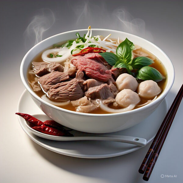 a_white_bowl_on_a_white_plate (12) P2 - House Special Phở
