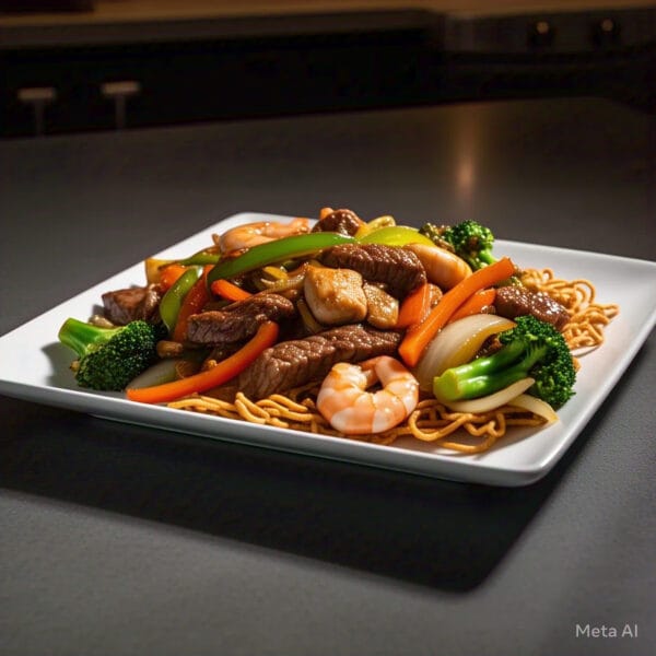 N1 - Beef, Chicken, Shrimp and Mixed Vegetables Stir Fry