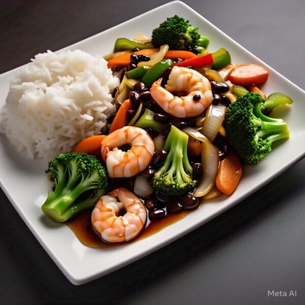 SH6 - Shrimp & Vegetables in Black Bean Sauce Stir Fry