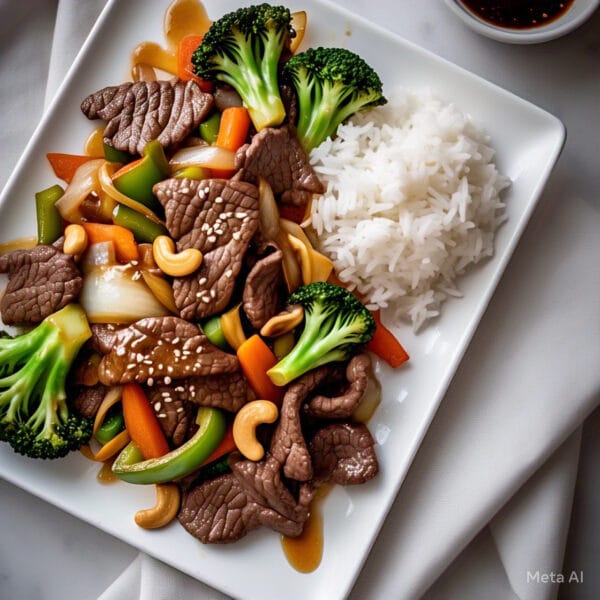 B5 - Beef Cashew with Mixed Vegetables Stir Fry