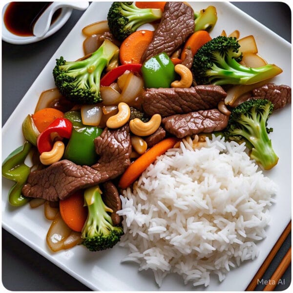 B5 - Beef Cashew with Mixed Vegetables Stir Fry