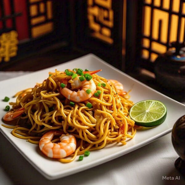 stir_fry_miki_noodles_with_shrimp_yellow (3) N5 - Stir Fry Miki Noodles - Mì Xào Phúc Kiến