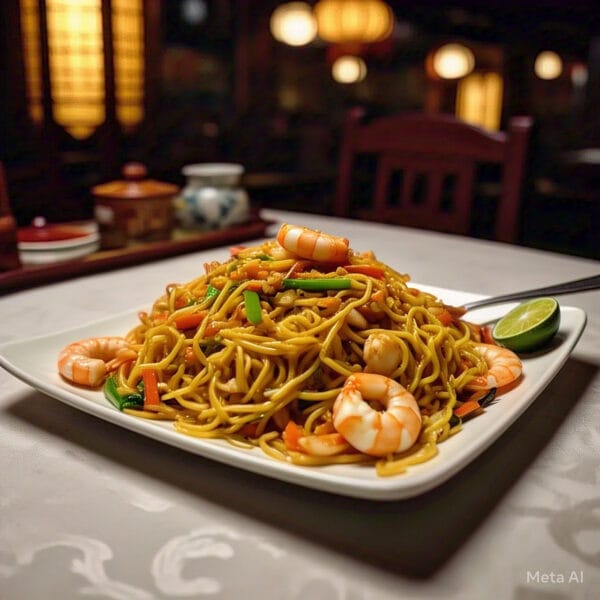 stir_fry_miki_noodles_with_shrimp_yellow (4) N5 - Stir Fry Miki Noodles - Mì Xào Phúc Kiến