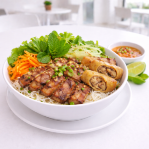 B1. Grilled Pork & Spring Roll Vermicelli - Bún Thịt Nướng Chả Giò