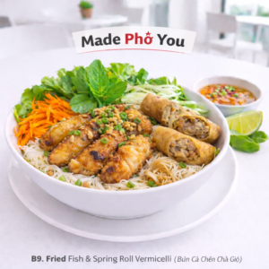 B9. Fried Fish & Spring Roll Vermicelli - Bún Cá Chiên Chả Giò