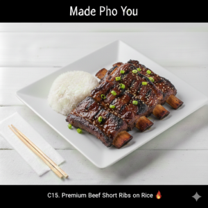 C15. Premium Beef Short Ribs on Rice (Cơm Sườn Bò Non)