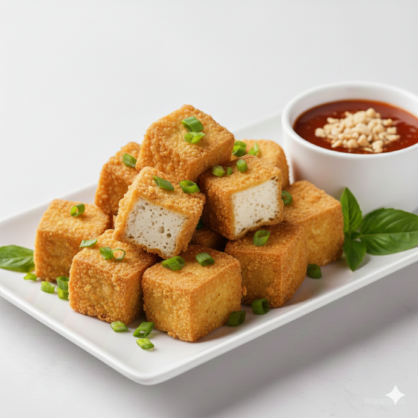 A11. Deep Fried Spicy Salt Tofu or Plain with Peanut Sauce - ĐẬU HŨ CHIÊN HOẶC RANG MUỐI