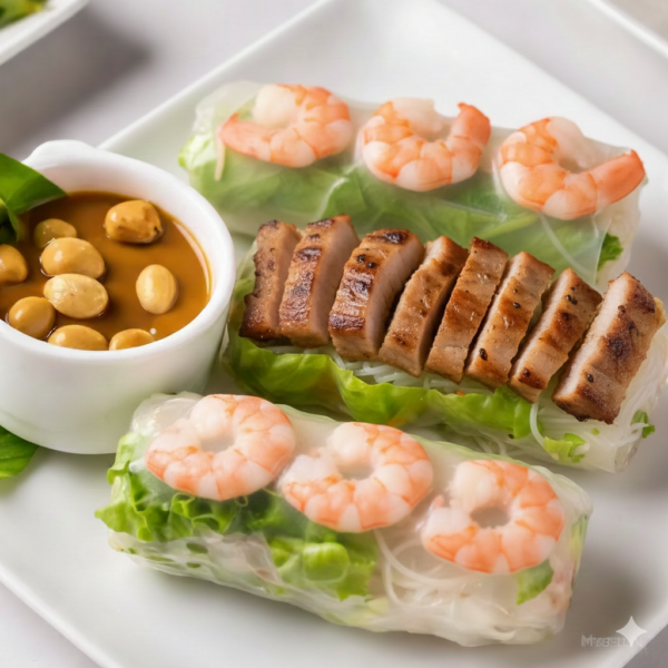 A4. Shrimp & Pork Fresh Rice Paper Rolls (2 Rolls) - GỎI CUỐN TÔM THỊT (2 CUỐN)