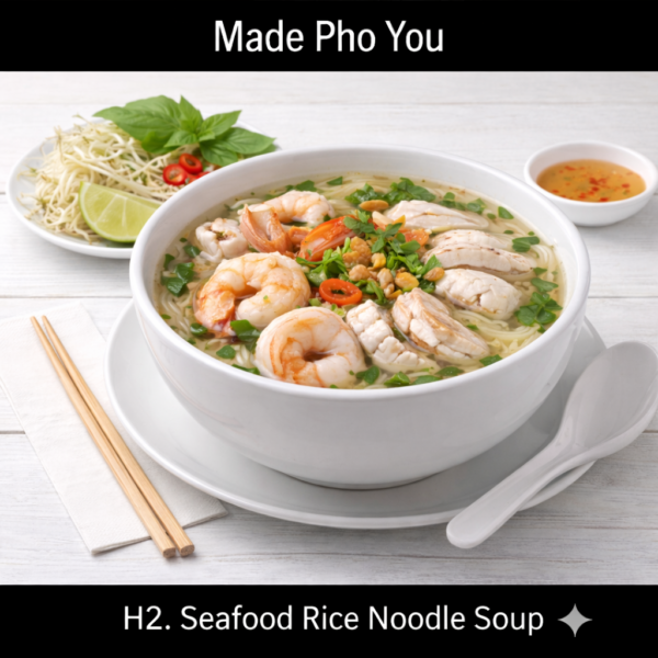 H2. Seafood Rice or Egg Noodle Soup (Hủ Tiếu Hoặc Mì Đồ Biển)