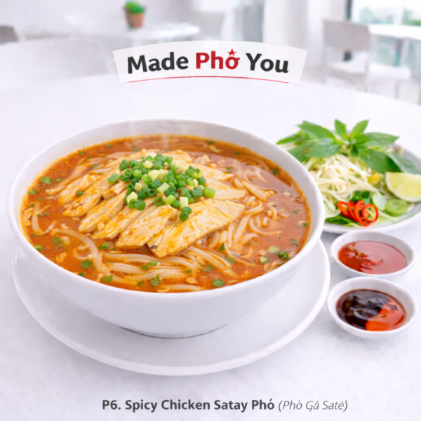 P6. Spicy Chicken Satay Pho - Phở Gà Saté