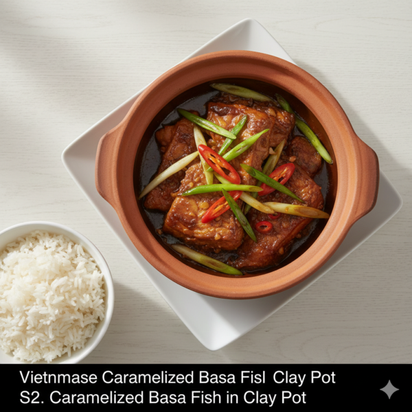 S2. Caramelized Basa Fish in Clay Pot (rice extra) - Cá Basa Kho Tộ