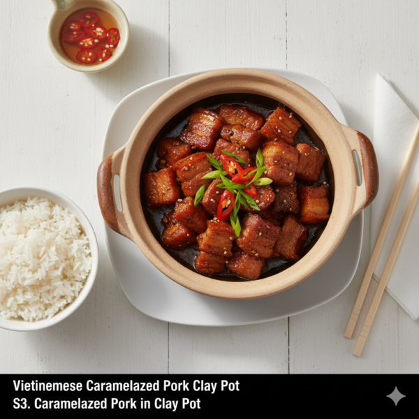 S3. Caramelized Pork in Clay Pot (rice extra) - Thịt Heo Kho Tộ