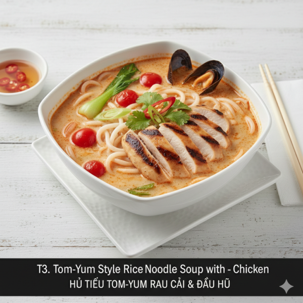 T3. Tom Yum Rice Noodle Soup - Phở Thái